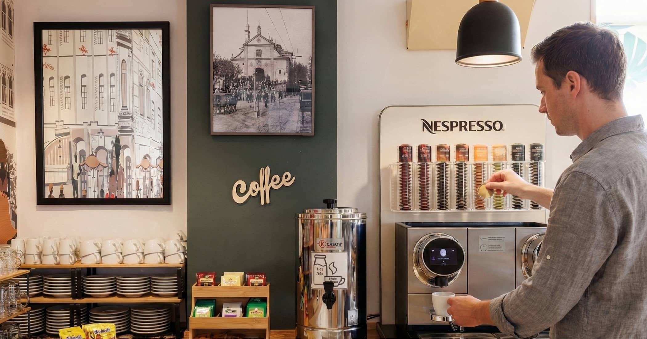 Nespresso man breakfast